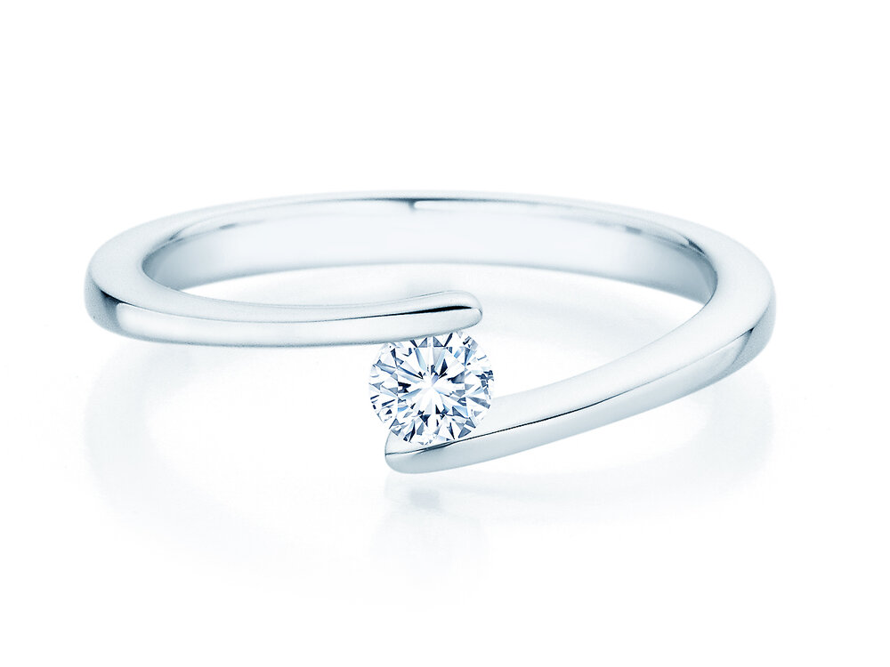 Spannring Vibe in 14K Weißgold mit Diamant 0,20ct G/SI