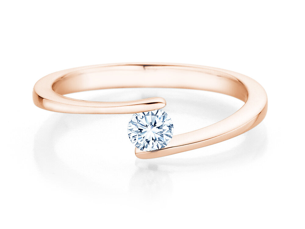 Spannring Vibe in 14K Roségold mit Diamant 0,25ct G/SI