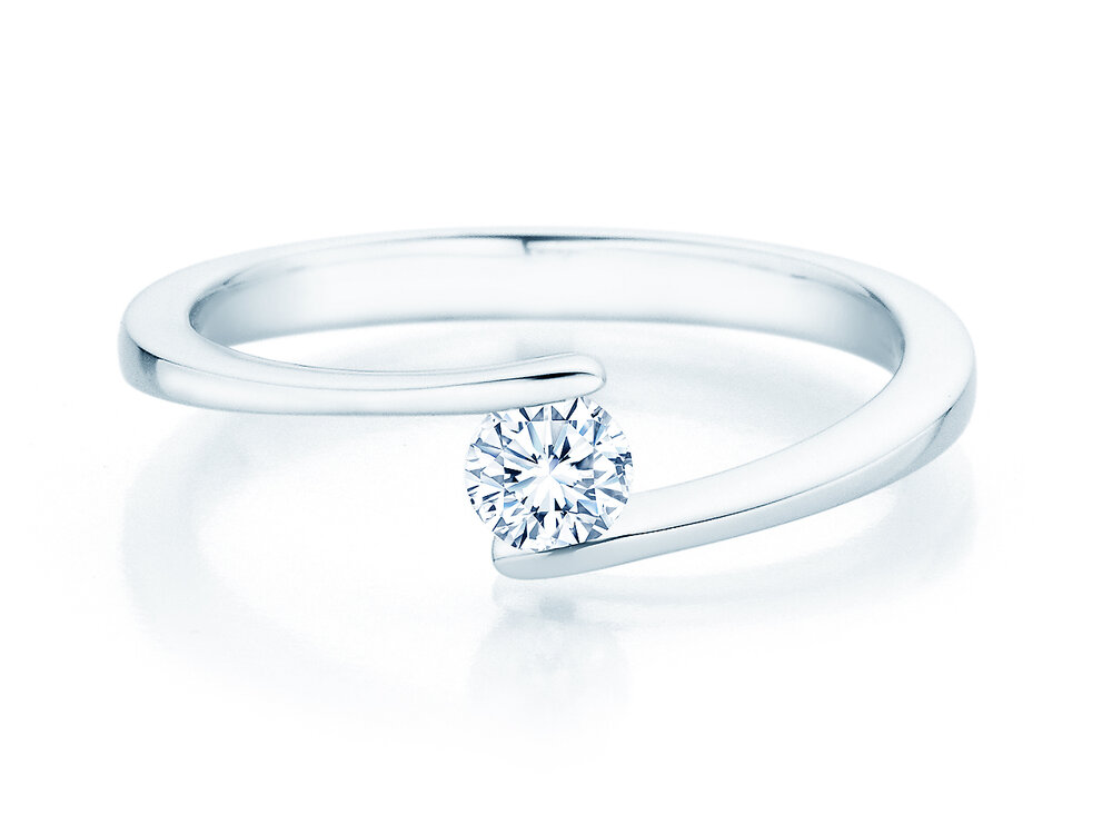 Spannring Vibe in 14K Weißgold mit Diamant 0,25ct G/SI