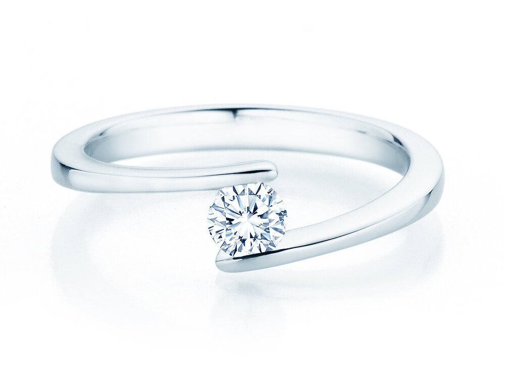 Spannring Vibe in Platin 950/- mit Diamant 0,30ct G/SI