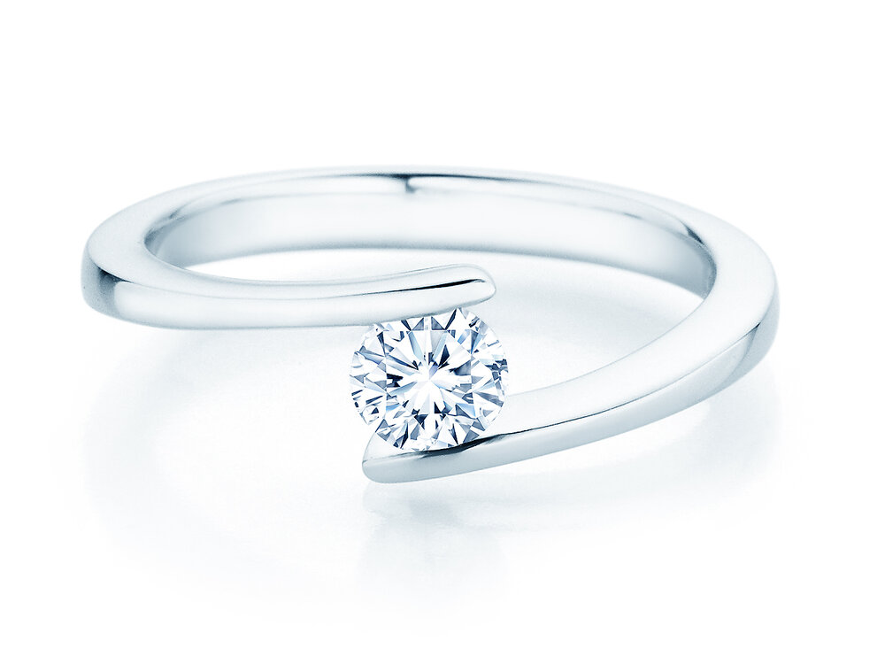Spannring Vibe in Platin 950/- mit Diamant 0,40ct G/SI