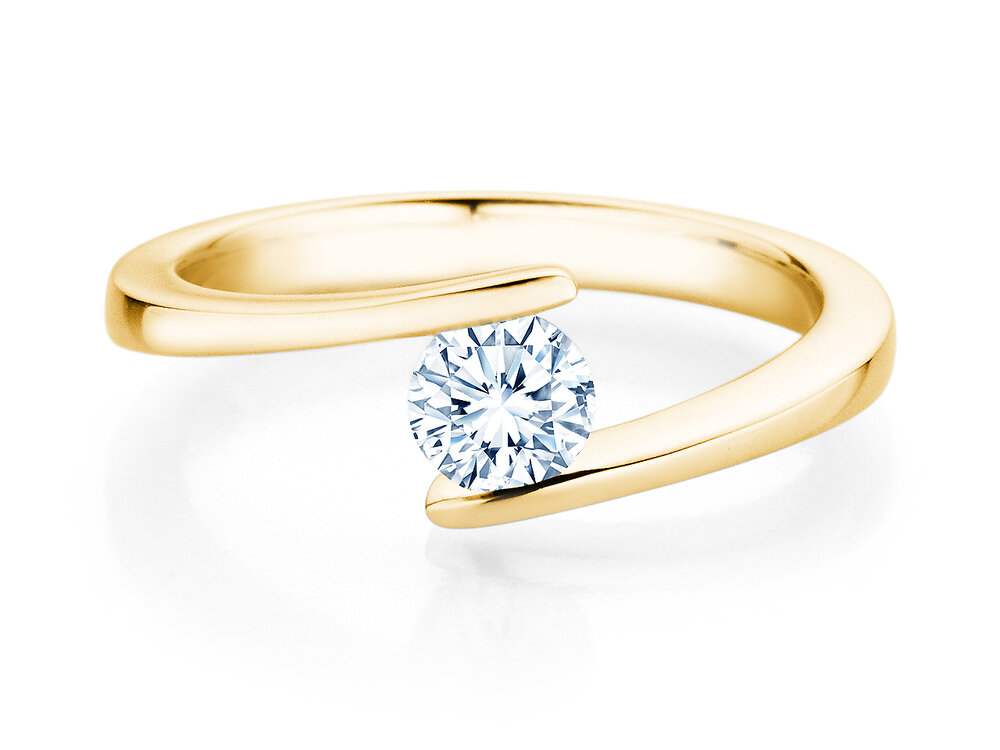 Spannring Vibe in 18K Gelbgold mit Diamant 0,50ct G/SI