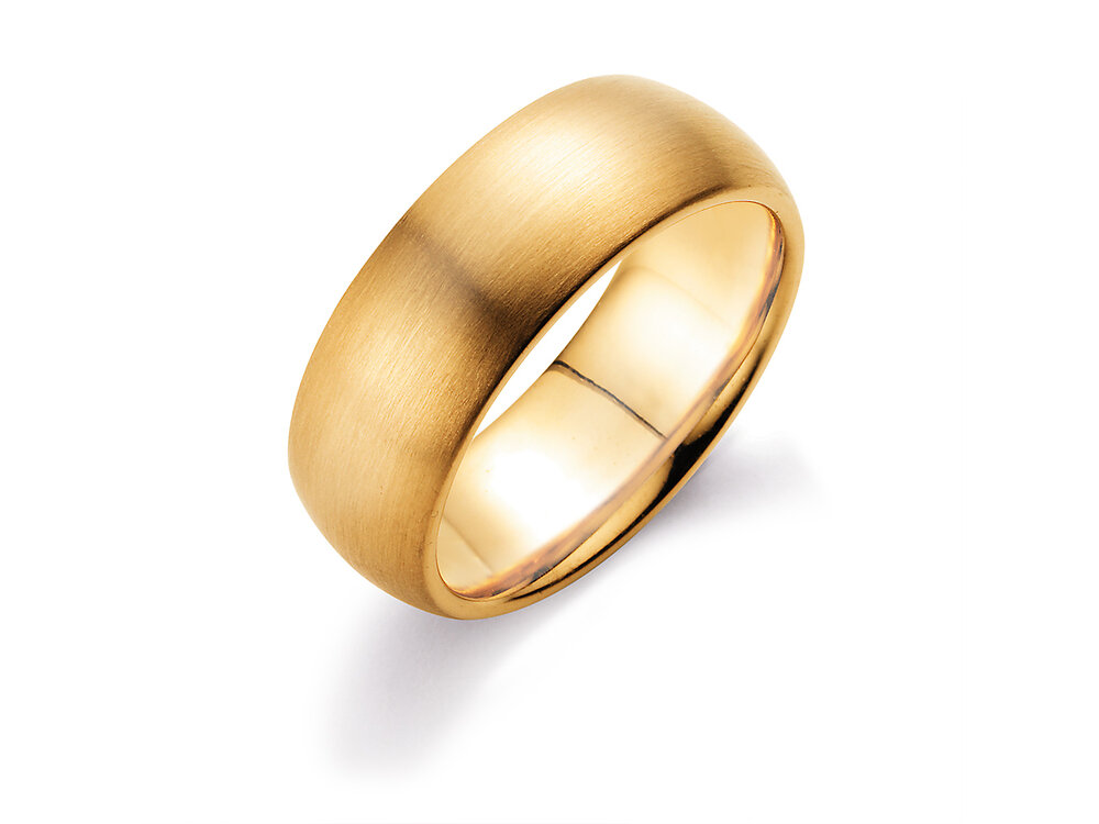 Ring Classic 8mm in 9K Gelbgold matt
