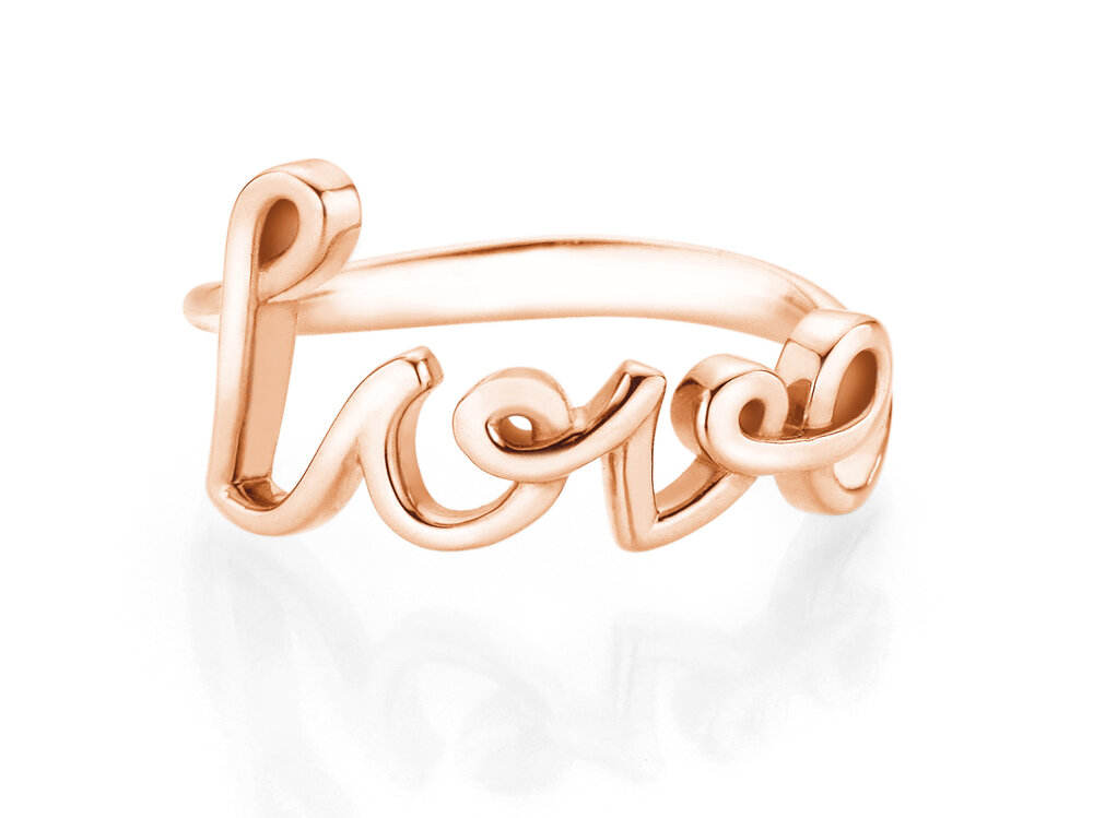 Ring Love Clean in 14K Roségold poliert