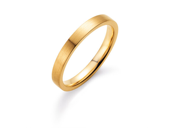 Ring Modern 3mm in 9K Gelbgold matt