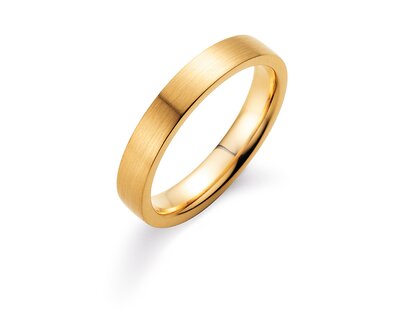 Ring Modern 4mm in 9K Gelbgold matt