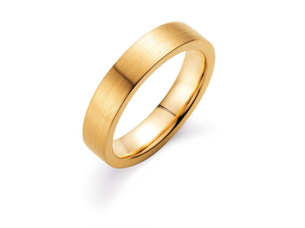 Ring Modern 4,5mm in 18K Gelbgold matt