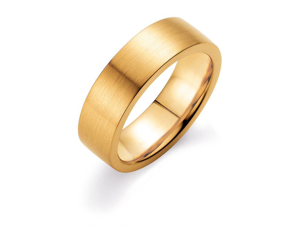 Ring Modern 6,5mm in 18K Gelbgold matt