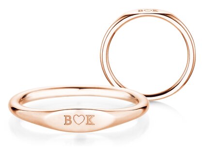 Ring Signet in 18K Roségold poliert