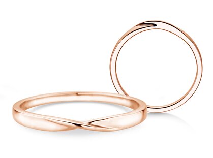 Ring Spin 2mm in 14K Roségold poliert