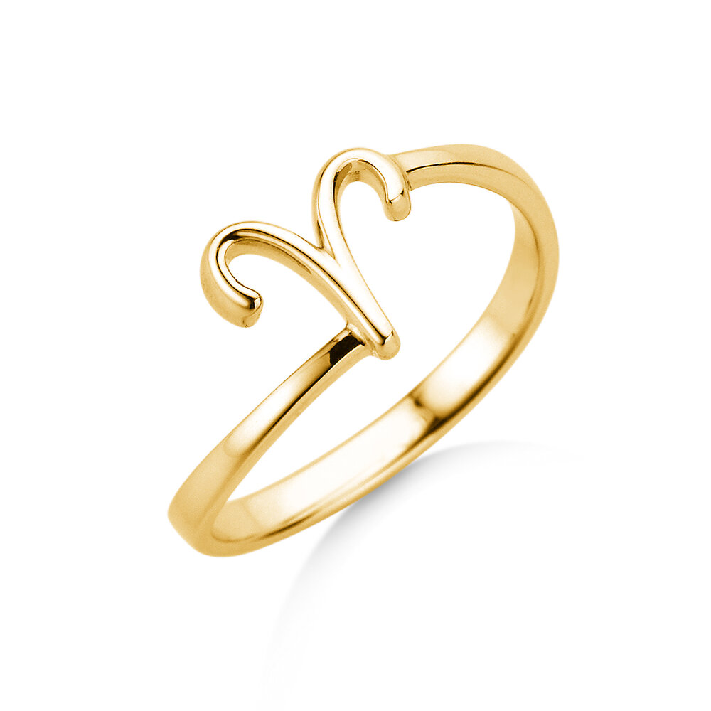 Sternzeichen-Ring Widder in 9K Gelbgold