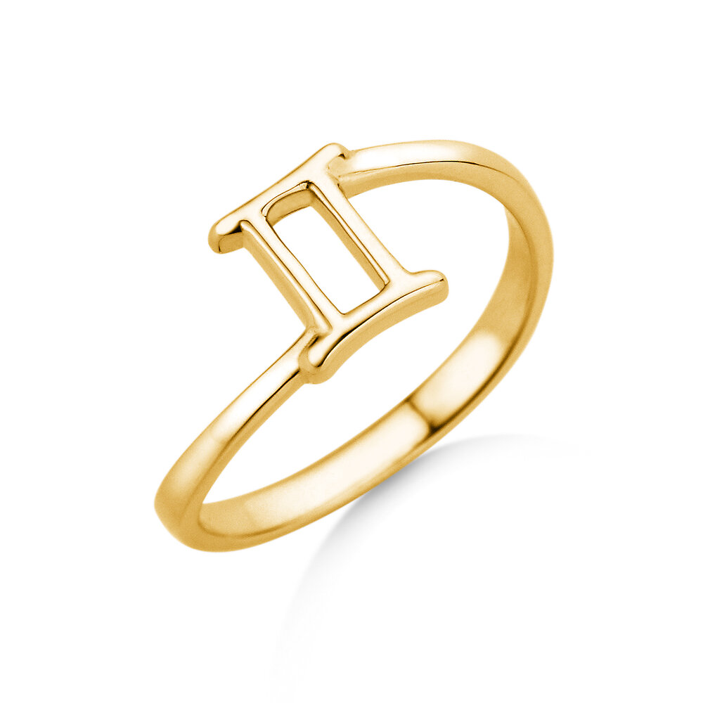 Sternzeichen-Ring Zwillinge in 9K Gelbgold