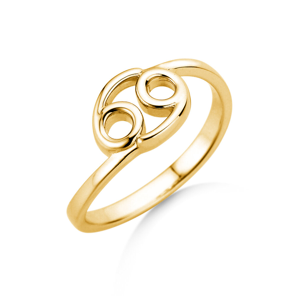 Ring Sternzeichen Krebs in 18K Gelbgold