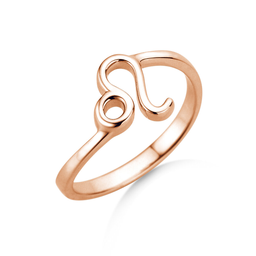 Sternzeichen-Ring Löwe in 9K Roségold
