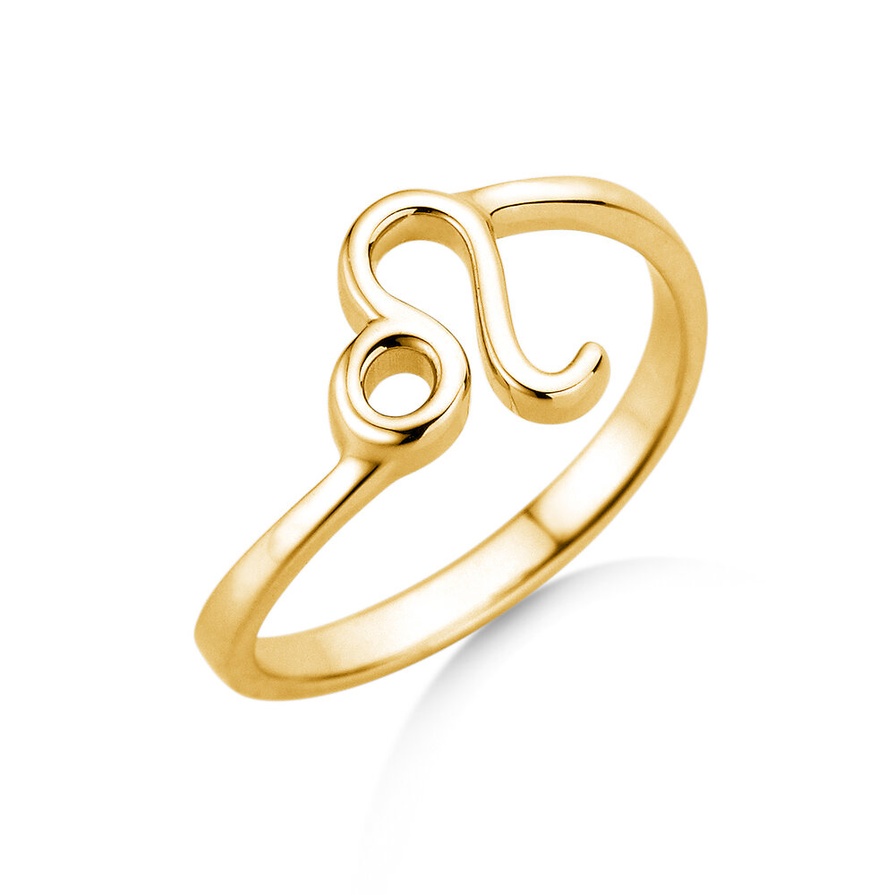 Sternzeichen-Ring Löwe in 9K Gelbgold
