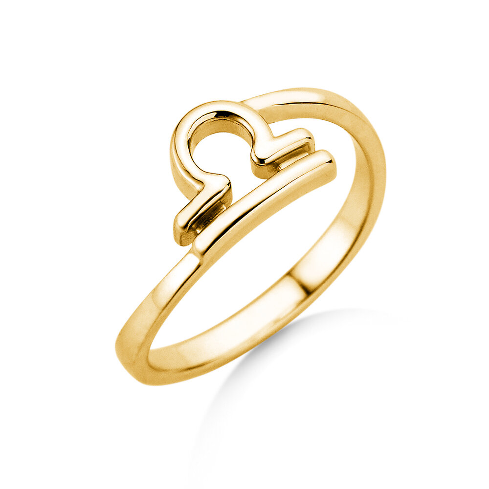 Ring Sternzeichen Waage in 18K Gelbgold