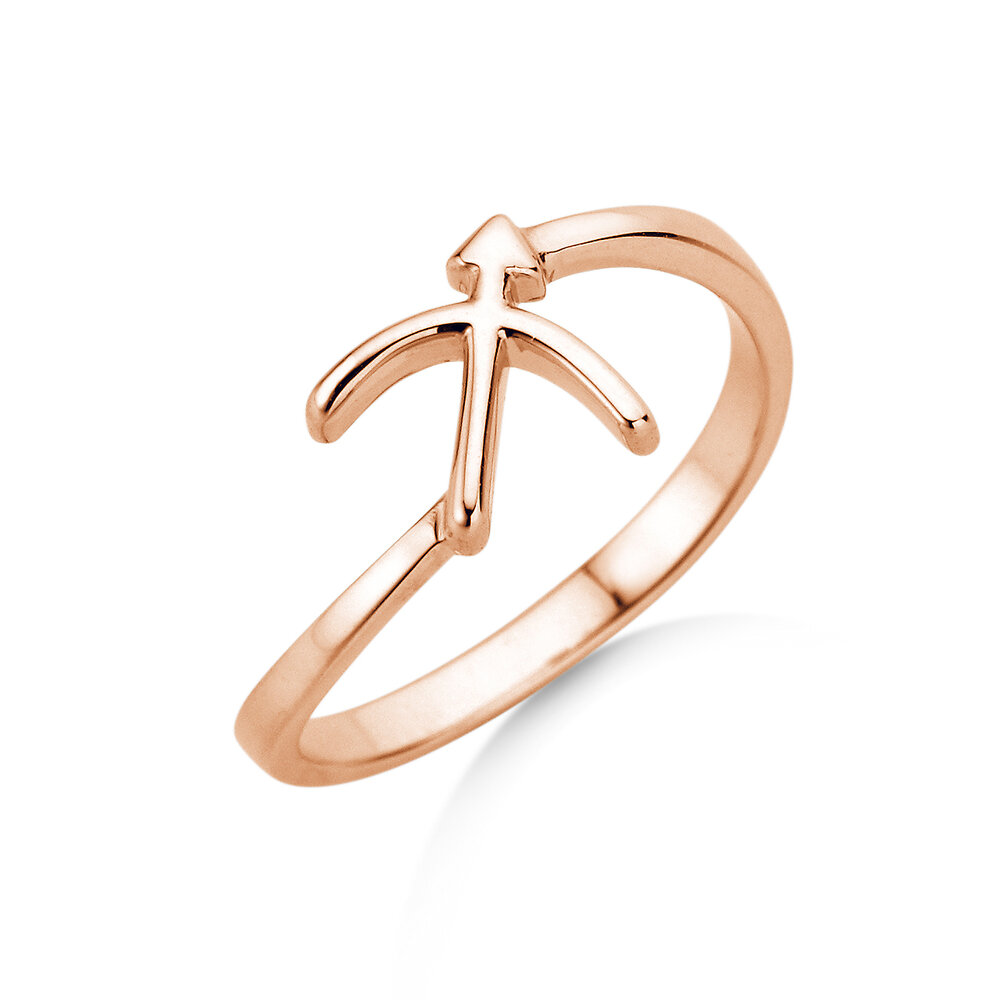 Sternzeichen-Ring Schütze in 9K Roségold