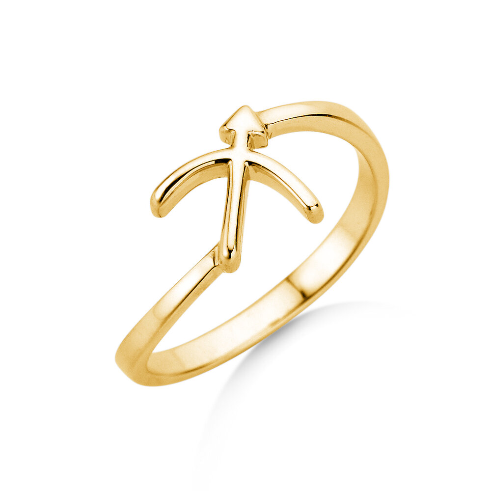 Sternzeichen-Ring Schütze in 9K Gelbgold