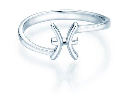 Ring Sternzeichen Fische in 18K Weißgold