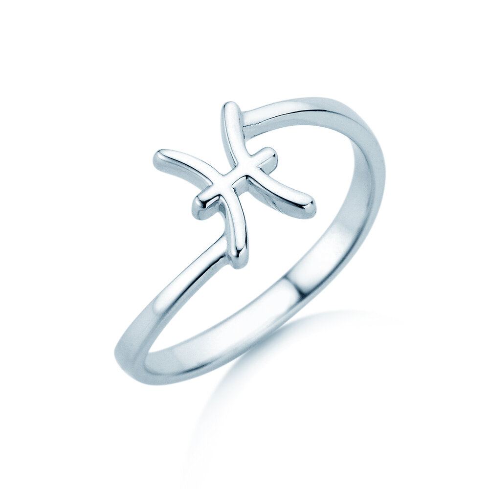 Ring Sternzeichen Fische in Silber 925/-