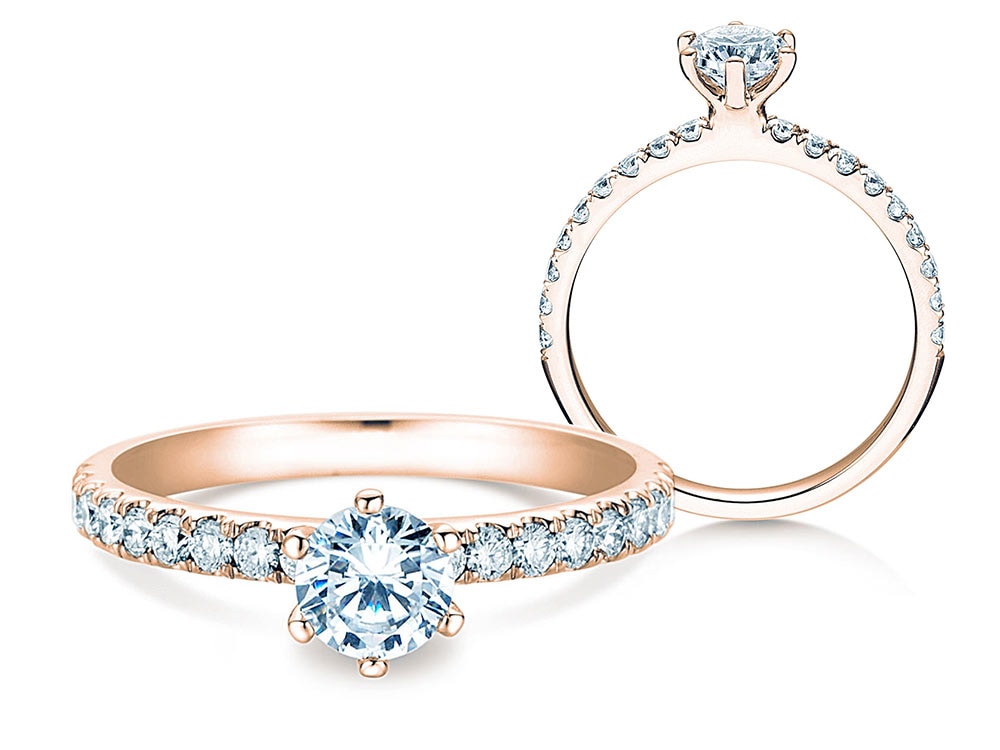 Diamantring Classic Pavé in Roségold
