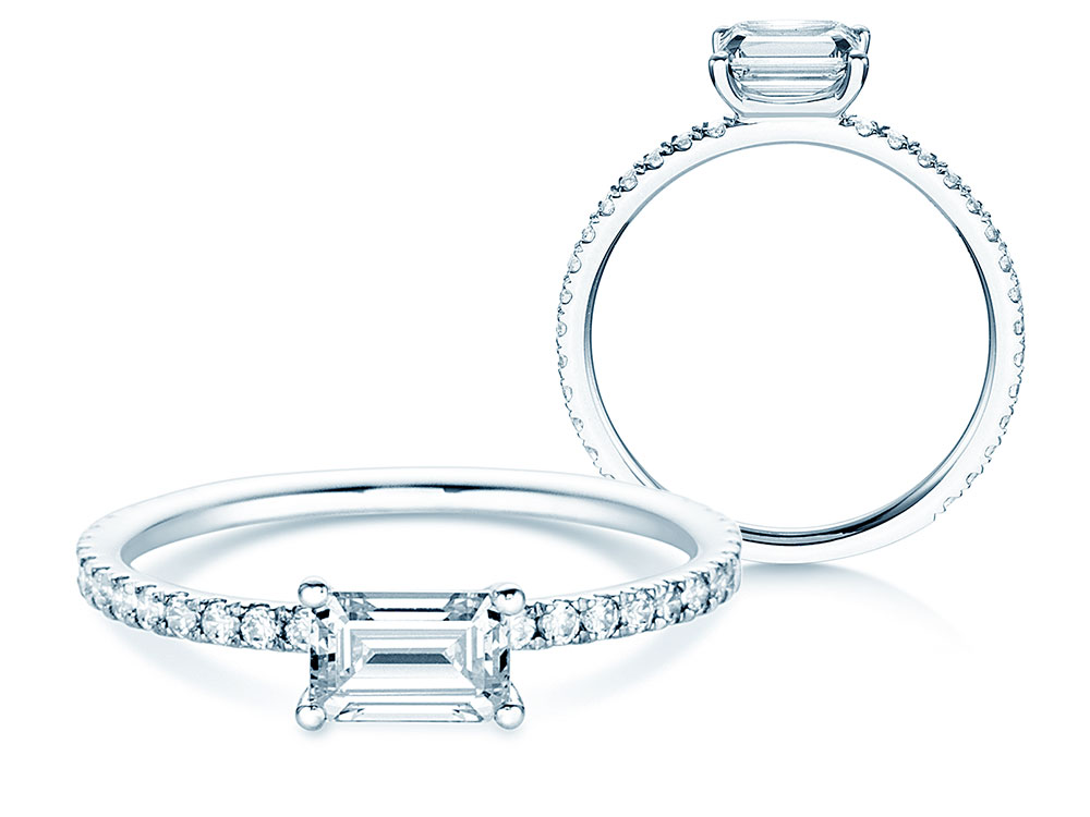 Diamantring Emerald-Cut