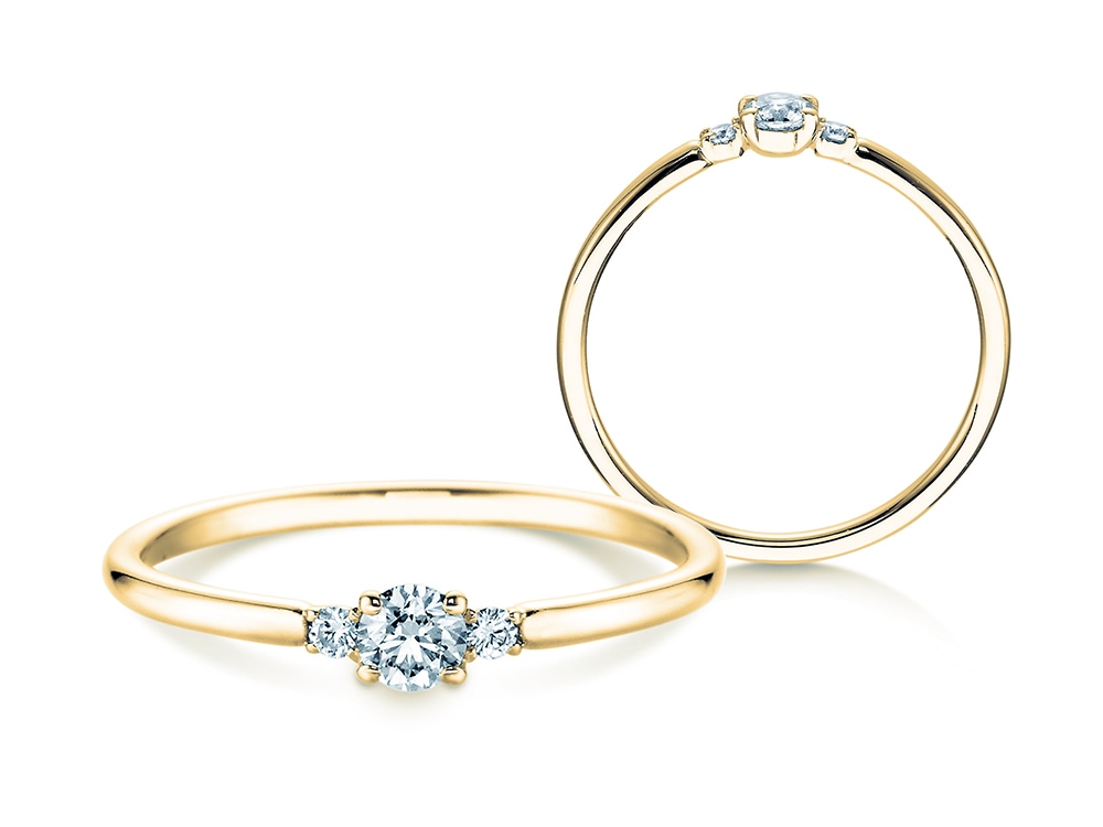 Ring Vivid Petite Diamond in Gelbgold