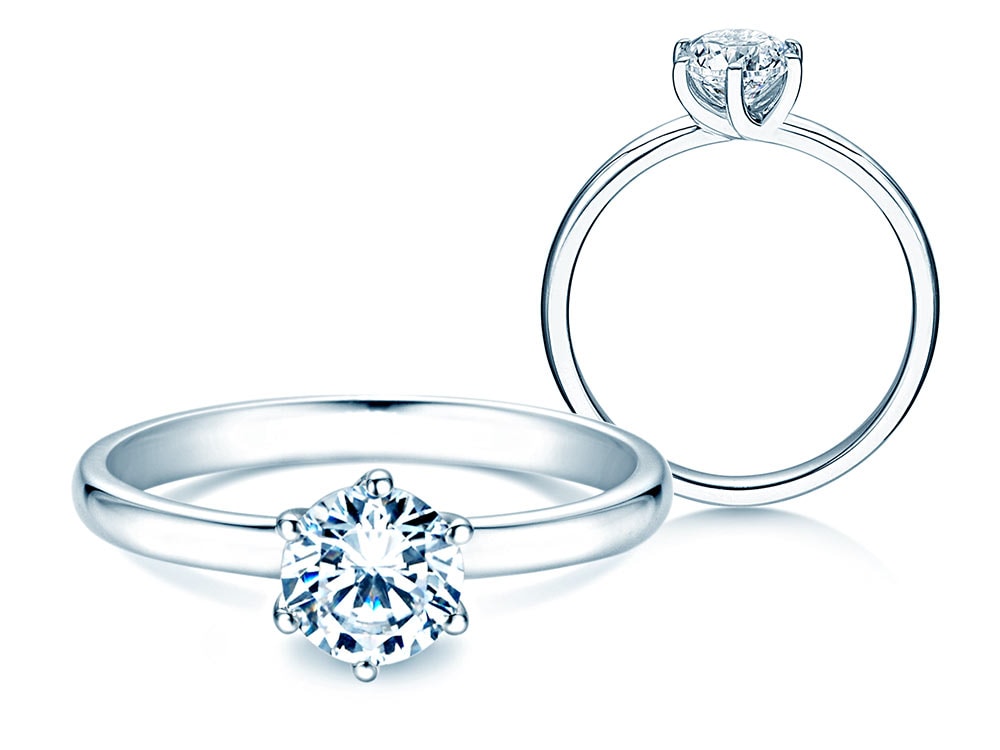 Solitärring Melody in 14K Weißgold mit Diamant 1,00ct D/IF
