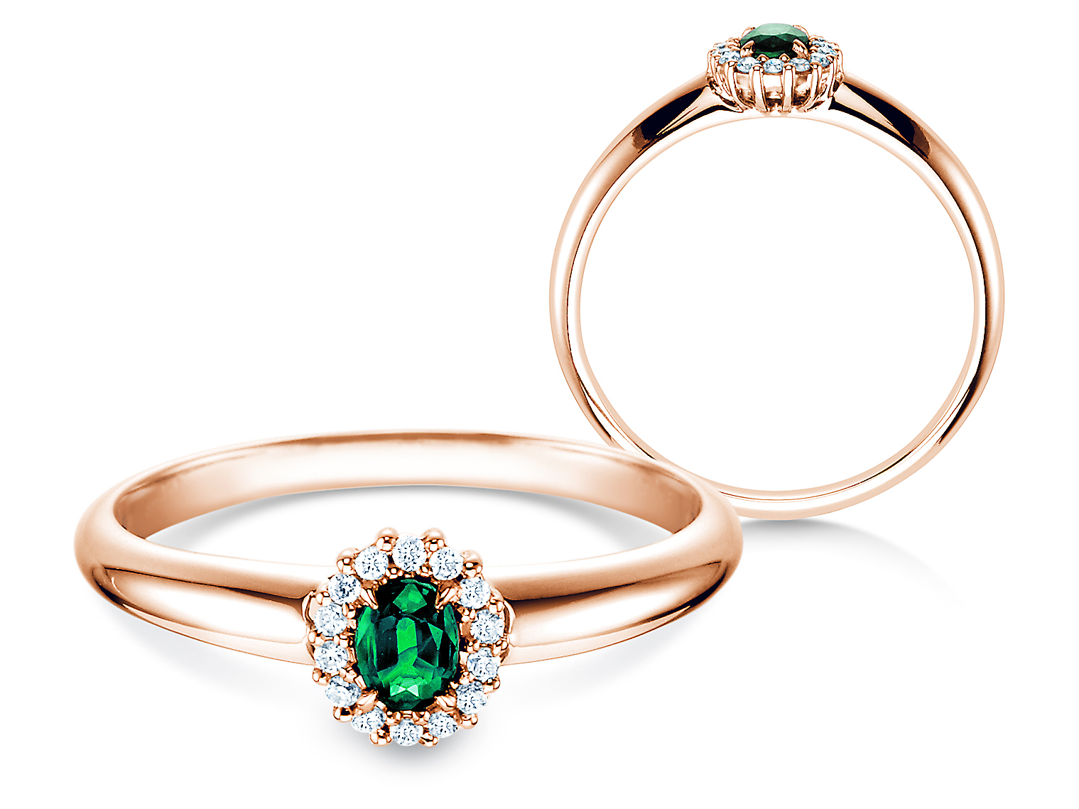 Farbsteinring Jolie in Roségold