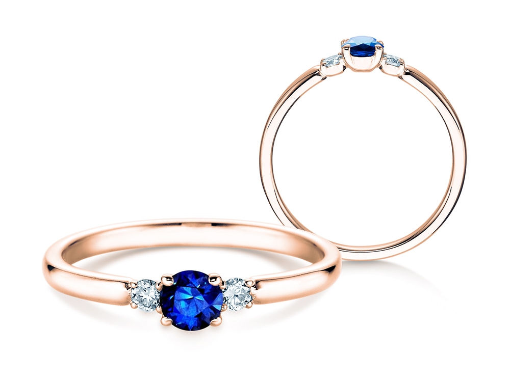 Farbsteinring Vivid Petite in Roségold