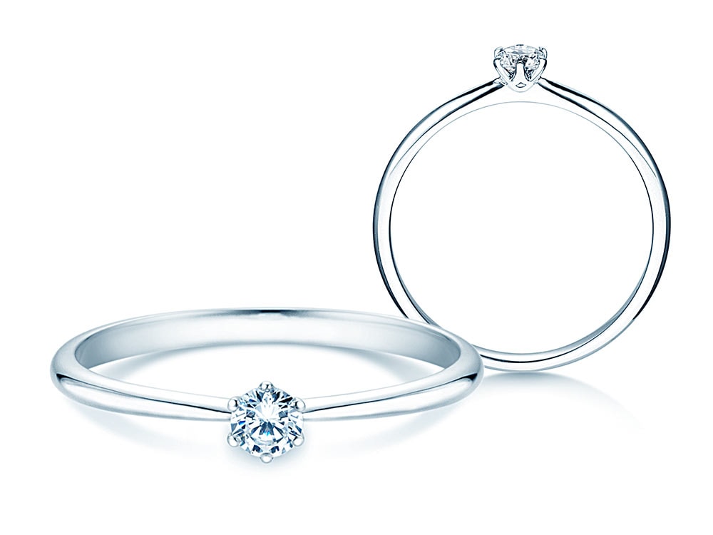 Solitärring Spirit in Silber 925/- mit Diamant 0,15ct D/IF