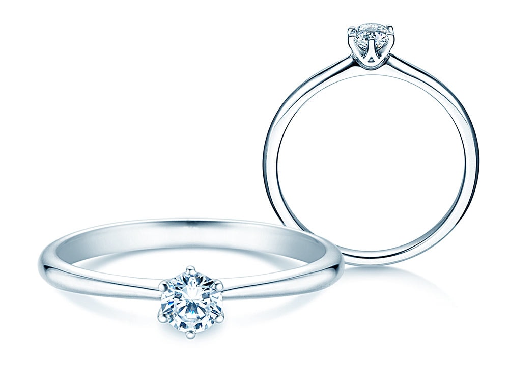 Solitärring Spirit in 14K Weißgold mit Diamant 0,25ct D/IF