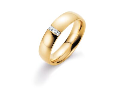 Eheringe 2Souls in 14K Gelbgold mit Diamanten 0,09ct G/SI