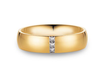 Eheringe 2Souls in 14K Gelbgold mit Diamanten 0,09ct G/SI