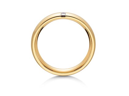 Eheringe 2Souls in 14K Gelbgold mit Diamanten 0,09ct G/SI