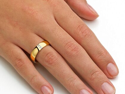 Eheringe 2Souls in 14K Gelbgold mit Diamanten 0,09ct G/SI