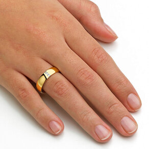 Eheringe 2Souls in 14K Gelbgold mit Diamanten 0,09ct G/SI