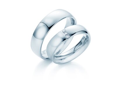 Eheringe 2Souls in Platin 950/- mit Diamanten 0,09ct G/SI