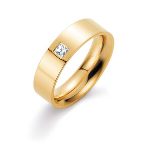 Eheringe Affinity in 14K Gelbgold mit Diamant 0,15ct G/SI