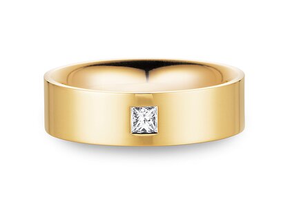 Eheringe Affinity in 14K Gelbgold mit Diamant 0,15ct G/SI