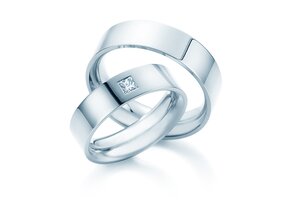 Eheringe Affinity in 14K Weißgold mit Diamant 0,15ct G/SI
