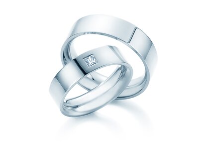 Eheringe Affinity in Platin 950/- mit Diamant 0,15ct G/SI