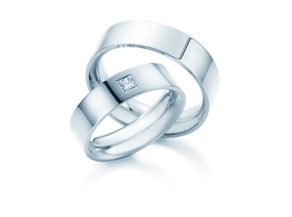 Eheringe Affinity in Platin 950/- mit Diamant 0,15ct G/SI