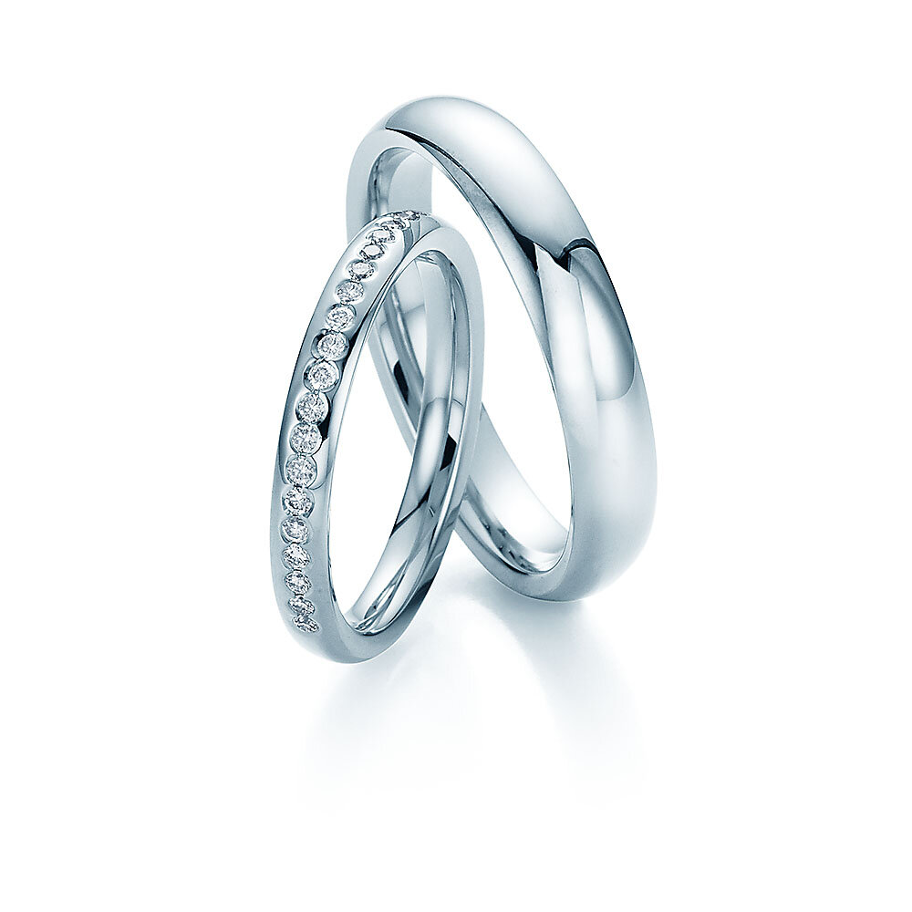 Eheringe Destiny in 18K Weißgold mit Diamanten 0,28ct G/SI