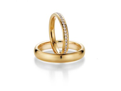 Eheringe Destiny in 14K Gelbgold mit Diamanten 0,40ct G/SI