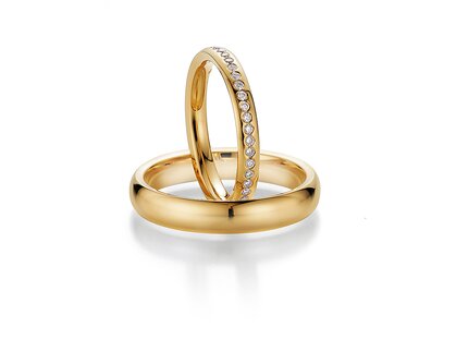 Eheringe Destiny in 18K Gelbgold mit Diamanten 0,40ct G/SI