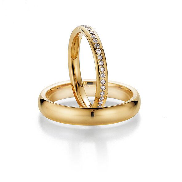 Eheringe Destiny in 14K Gelbgold mit Diamanten 0,40ct G/SI