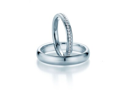 Eheringe Destiny in Platin 950/- mit Diamanten 0,40ct G/SI