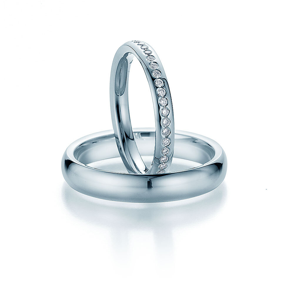 Eheringe Destiny in 18K Weißgold mit Diamanten 0,40ct G/SI