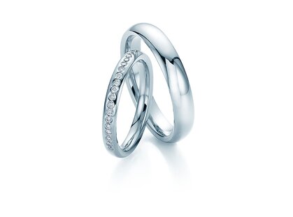 Eheringe Destiny in Platin 950/- mit Diamanten 0,28ct G/SI